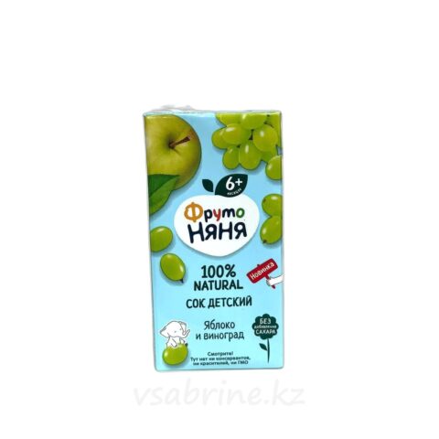 Сок Фруто-Няня Яблоко-Виноград 0.2л т/п