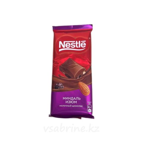 Шоколад Nestle со вкусом миндаль, изюм 82 гр
