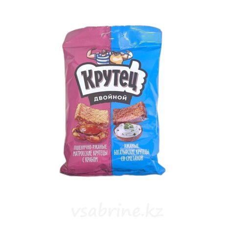 Сухарики Крутец двойной вкус краб и сметана 100гр