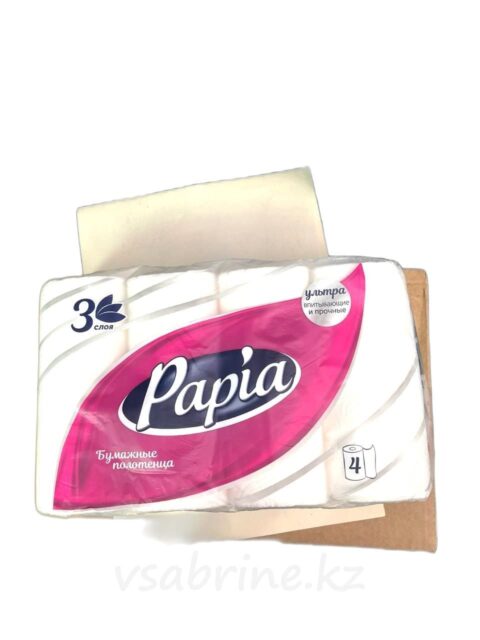 Полотенце бумажное papia белая 3х сл 4рул