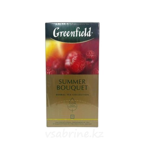Чай Greenfield Summer Bouquet, травяной чай с гибискусом, шиповником, яблоком и малиной, 25 пк. к/к.