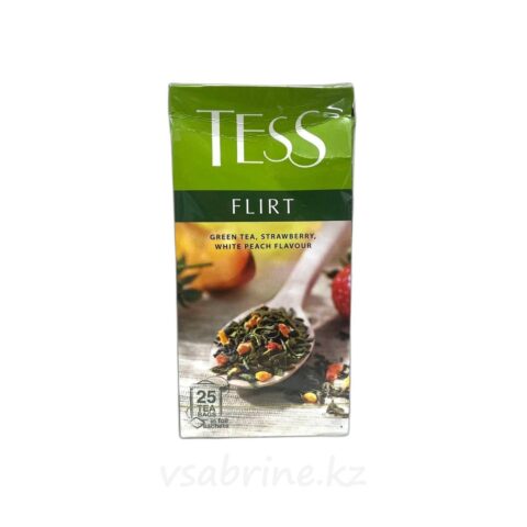 Чай Tess Flirt, зеленый со вкусом земляники, 25 пк