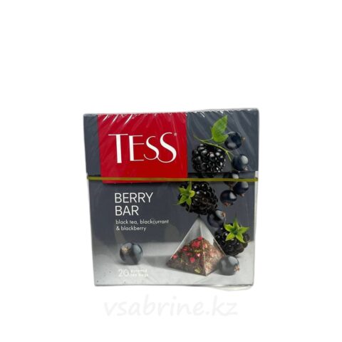 Чай Tess berry bar, черный с малиной и ревенем, 20 пирамидок по 1.8г, ш/к 07859