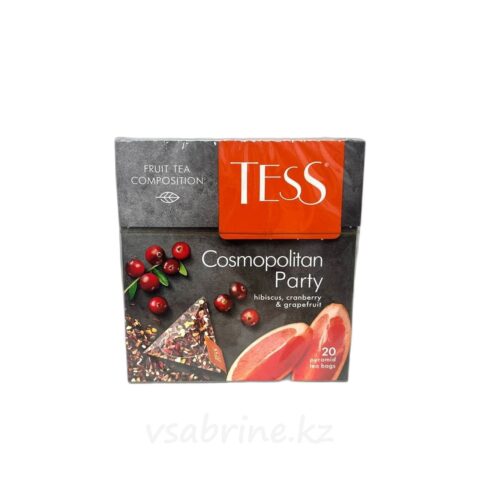 Чай Tess космополитан пати травяной в пирамидках 20 пакетиков 40г гибискус шиповник клюква