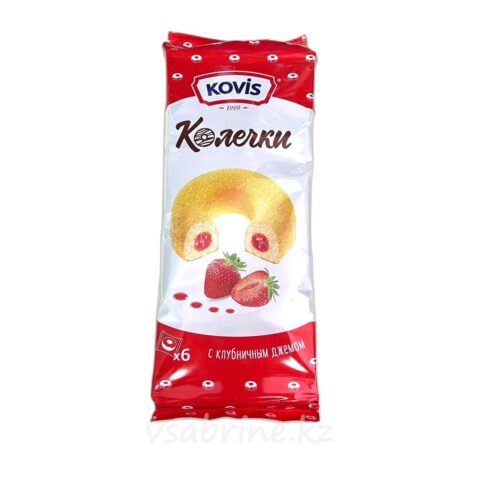 Пирожные Колечки с клубничным джемом