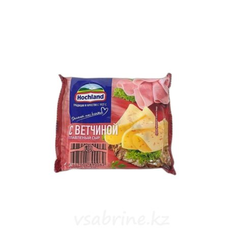 Сыр плавленый Hochland с ветчиной ломтиками 45% 150г мяг/уп