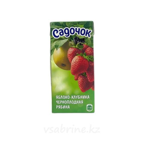 Сок Садочок Яблоко-Клубника Черноплодная рябина т/п 0.9л