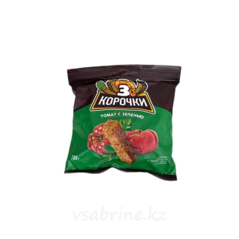 Сухарики ржаные Три корочки томат с зеленью 100 гр
