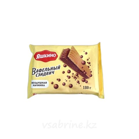 Вафли Яшкино шоколайт, с прослойкой из шоколадной глазури, 180г ш/к