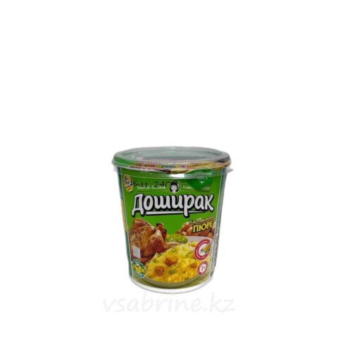 Картофельное пюре быстрого приготовления Доширак с соусом ” Куриный с овощами ” в чашке 52г