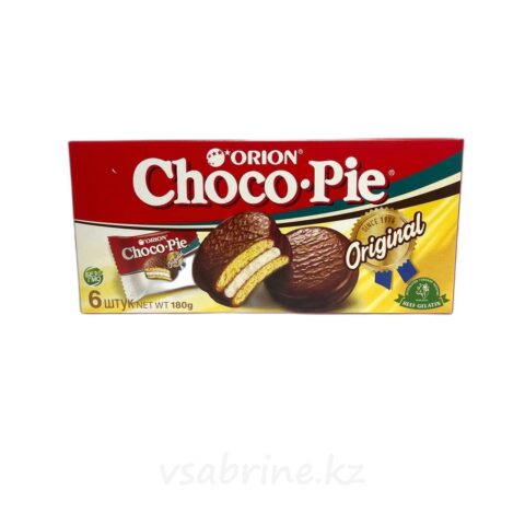 Печенье orion choco-pie c шоколадной глазурью 6 шт 180г тв/уп