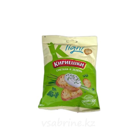 Сухарики кириешки Light (лайт) соленые со вк.сметаны с зеленью 80г