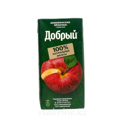 Сок Добрый Яблоко Деревенское с мякотью, нектар, тетрапак 2,0 л.