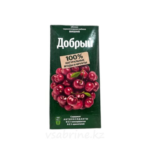 Нектар Добрый яблоко, черноплодная рябина, вишня 2л т.п
