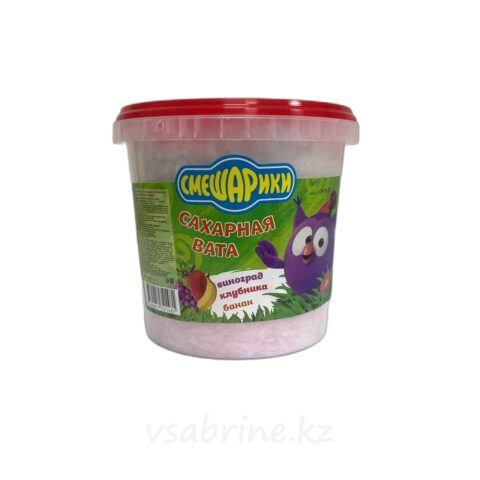 Сахарная вата Смешарики виноград,клубника,банан 50г тв/уп