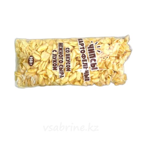 Чипсы со вкусом нежного сыра с луком, 250гр
