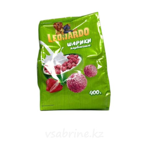 Завтрак готовый Leonardo 400г клубничные шарики