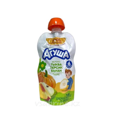 Пюре Агуша Яблоко-Тыква и Персик-Банан 90г