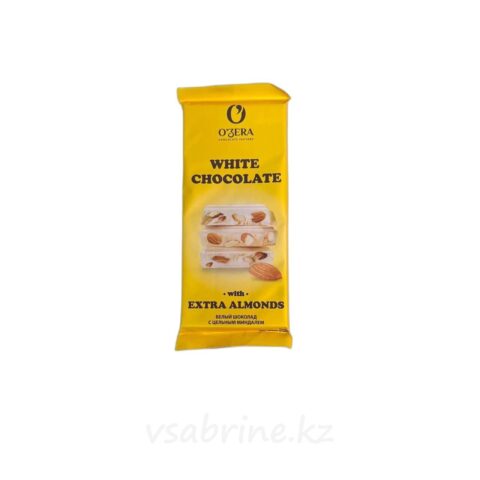 Шоколад Ozera White Chocolate белый с цельным миндалем 90 гр