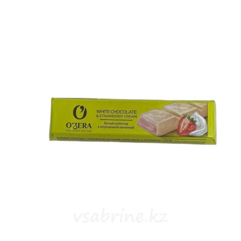 Шоколадный батончик Ozera белый с клубничной начинкой 45 гр