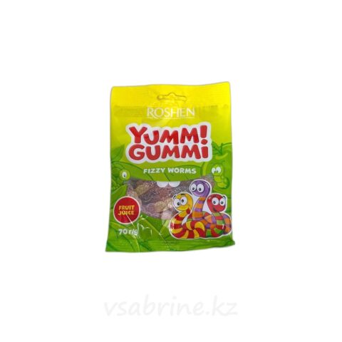 Жевательный мармелад Yumm Gammi fizzy worms 70 гр