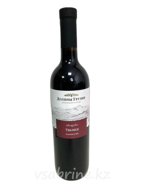 Вино Долина Грузии Тбилиси красное сухое 12% 0.75л