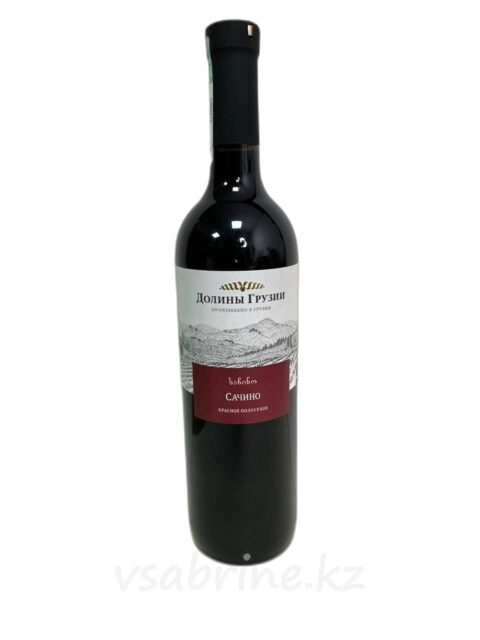 Вино Долина Грузии Сачино красное полусухое 12% 0.75л