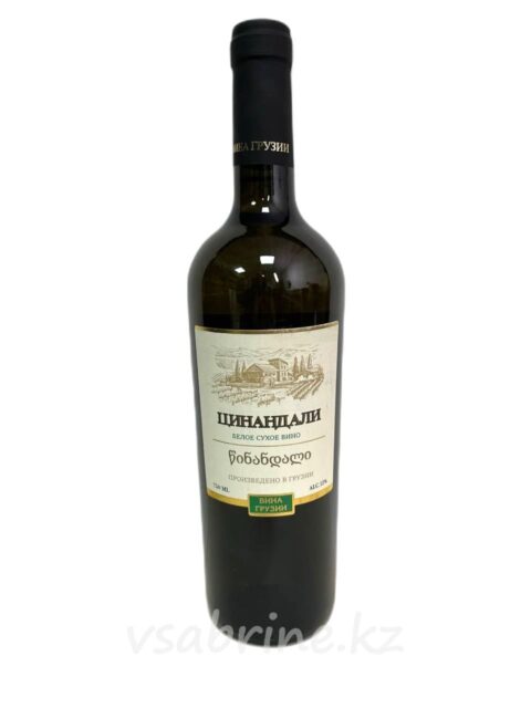 Вино Долины Грузии Цинандали сухое белое 12% 0.75 л