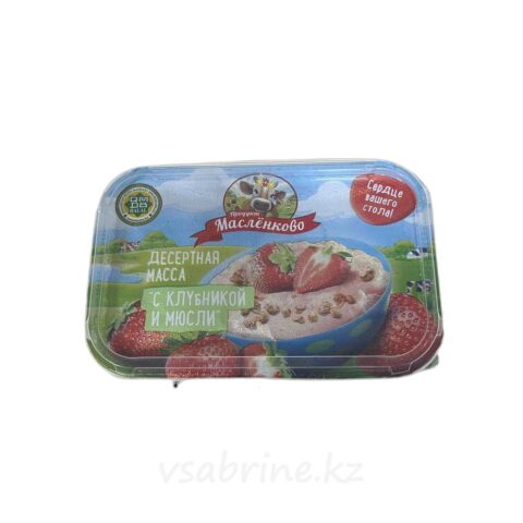 Десертная творожная масса Масленково  со вкусом клюбника и мюсли 350 гр пп