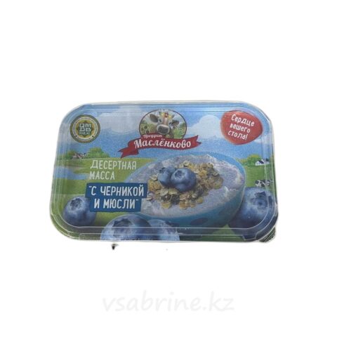 Десертная твороженная масса Масленково со вкусом черники и мюсли 350гр