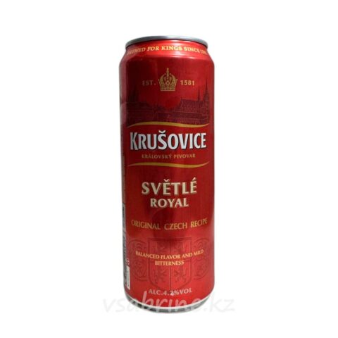 Пиво Krusovice Svetle Royal ж/б 4.2% 0.45л