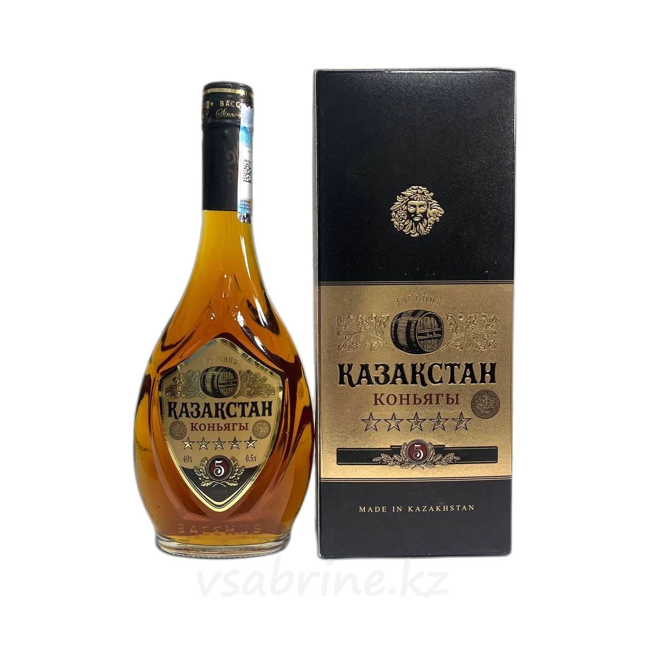 Коньяк Bacchus Казахстан 5 звезд в коробке 0.5л