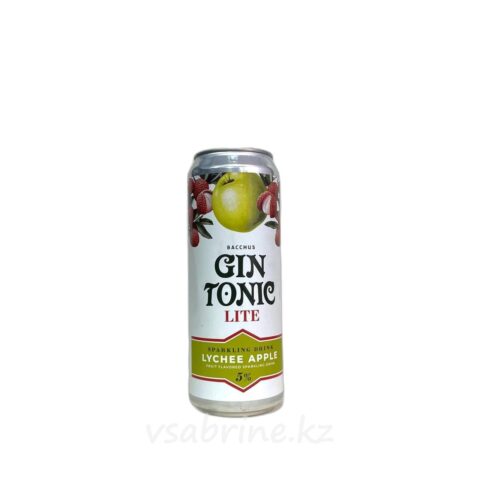 Джин-тоник Bacchus Gin-Tonic Lite личи-яблоко 5% 0.45 л ж/б