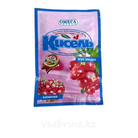 Кисель “Омега” со вкусом клюквы, 90 г.