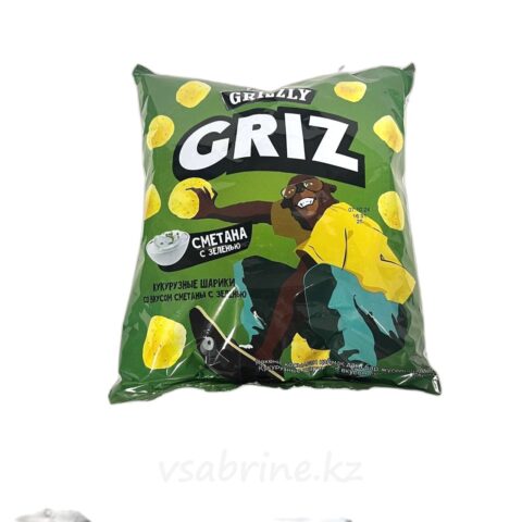 Кукурузные шарики Grizzly сметана с зеленью 50гр