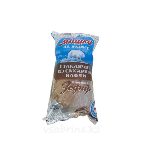 Мороженое Мишка на полюсе сахарный столбик Пломбир с зефиром 80 г.