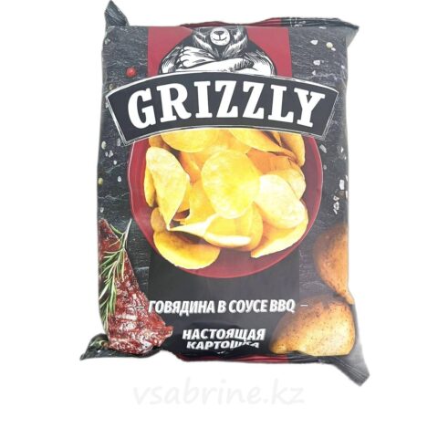 Чипсы Grizzly говядина в соусе BBQ 110гр