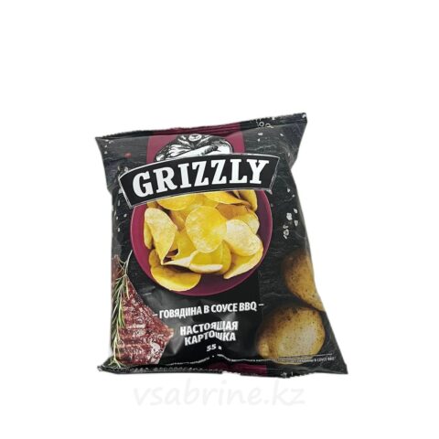 Чипсы Grizzly говядина в соусе BBQ 55гр