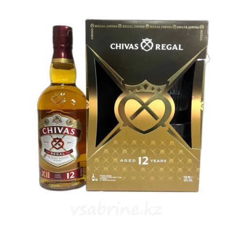Подарочный набор Chivas Regal 12 лет 40% 0.7л + 2 стакана
