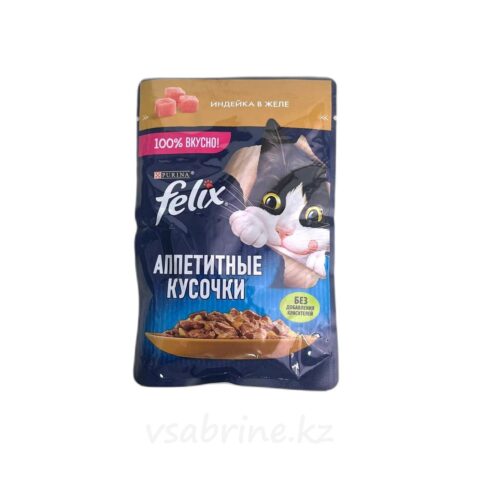 Корм Влажный Для Кошек Felix с Индейкой в Желе 75г