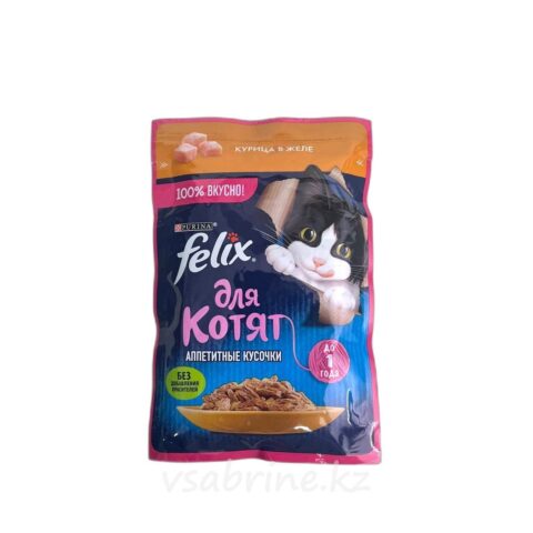 Корм Влажный для Котят Felix с Курицей в Желе 75г