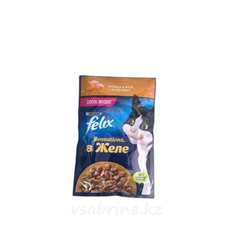 Корм Влажный для Кошек Felix с Курицей в Желе с Морковью 75г