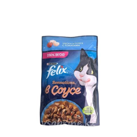 Корм Влажный для Кошек Felix с Треской в Соусе с Томатами 75г