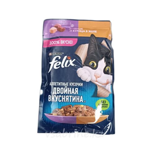 Корм Влажный для Кошек Felix с Ягненком и Курицей в Желе 75г