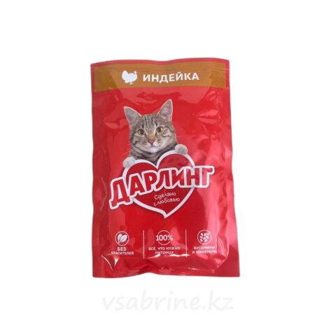 Корм Влажный для Кошек Дарлинг с Индейкой 75г