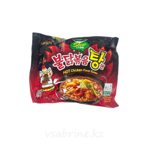 Лапша быстрого приготовления Hot Chicken со вкусом тушеной курицы Samyang, пачка 145 г